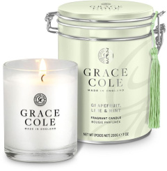Grace Cole Luxury Scented Candle In Decorative Tin Grapefruit, Lime & Mint (200g)