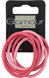 Glamour Hair Scrunchie Pink (6pcs)