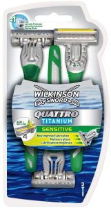 Wilkinson Sword Quattro Titanium Sensitive Razors (3pcs)