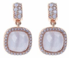 Bronzallure Refined Visions Rose Gold/Blue Lace Agate + Blue Opal