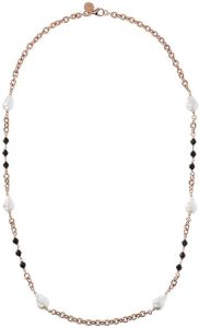 Bronzallure Black Spinel And Baroque Pearls Necklace
