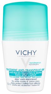 Vichy 48h Roll-on Deodorant (50mL) Sensitive skin, No white marks
