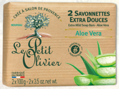 Le Petit Olivier 2 Extra Mild Soap Bars Aloe Vera (2x100g)