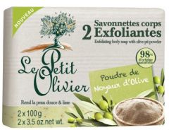 Le Petit Olivier 2 Exfoliating Body Soap with Olive Pit Powder (2x100g)