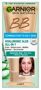 Garnier Hyaluronic Aloe Moisturizing BB Cream For Oily and Combination Skin (50mL) Light Shade