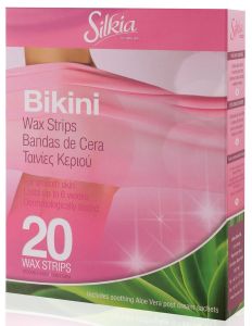 Silkia Hair Removal Wax Stripes for Bikini with Aloe Vera Cream (20pcs)