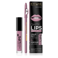 Eveline Cosmetics OH! My Lips Liquid Matt Lipstick & Lip Liner No. 03 Rose Nude