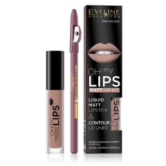 Eveline Cosmetics OH! My Lips Liquid Matt Lipstick & Lip Liner No. 08 Lovely Rose