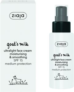 Ziaja Goat's Milk Ultralight Face Cream Moisturising & Smoothing SPF 15 (50mL)