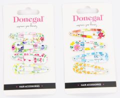 Donegal Triangular Hair Clip 5cm Floral (4pcs)