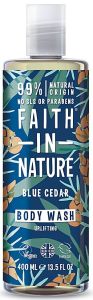 Faith in Nature Uplifting Shower Gel/Foam Bath Men Blue Cedar (400mL)