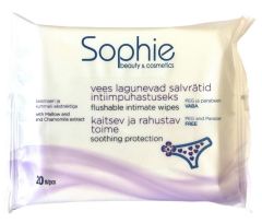 Sophie Flushable Intimate Wipes, Soothing Protection (20pcs)