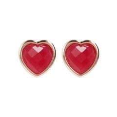 Bronzallure Heart Earrings In Natural Stone