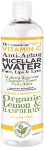Biovène The Conscious Vitamin C Anti-aging Micellar Water Organic Lemon & Raspberry (350mL)