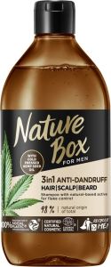 Nature Box Men Shampoo Hemp Seed Oil 3in1 Anti-Dandruff (385mL) 