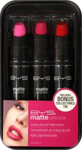 BYS Matte Lipstick Trio In Tin Berries