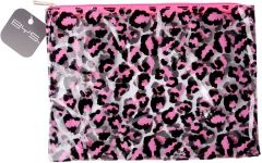 BYS Gone Wild Cosmetic Bag Leopard Print Clear Neon