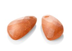 Sparkling Jewels Ear Charms Red Aventurine Asymmetric Drop Gemstones
