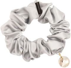 Dondella Luxury Silk Silver Scrunchie HSC7-1-J