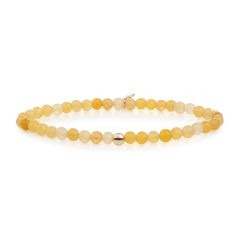 Sparkling Jewels Yellow Jade & Gold Bead Bracelet Small