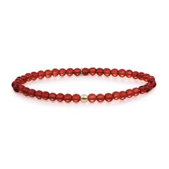 Sparkling Jewels Red Agate & Gold Bead Bracelet Small