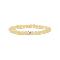 Sparkling Jewels Yellow Calcite & Rose Gold Bead Bracelet Small