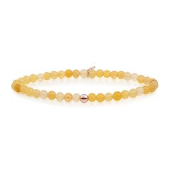 Sparkling Jewels Yellow Jade & Rose Gold Bead Bracelet Small