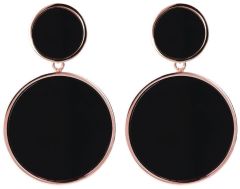 Bronzallure Two Discs Dangle Earrings Black Onyx