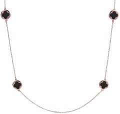 Bronzallure Forzatina Clover Necklace Black Onyx