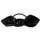Corinne Leather Bow Big Hair Tie Black