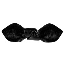Corinne Leather Bow Big On Hair Clip Black